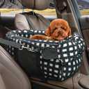 Dog Car Seat for Small Dogs, Center Console Dog Car Seat, Comfortable Pet CarSeat, Portable Pet Booster Seats with Safety Belt and Soft Cushion, Puppy CarSeats for Dogs & Cats Under 15 lbs