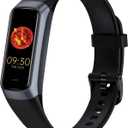 Fitness Tracker with 24/7 Heart Rate, Blood Oxygen Blood Pressure Sleep Monitor, Activity Trackers 5 ATM Waterproof,Step Calorie Counter Pedometer Health Smart Watch for Women Men (Black)