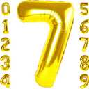 40 Inch Number 7 Balloon, 6 7 Birthday Decorations, Gold Seven Birthday Decor, 7 17 27 70 Year Old Balloon Number for Engagement, Wedding, Graduations