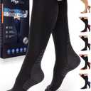 Compression Socks for Women & Men (20-30 mmHg) Support for Travel, Nurses, Pregnancy, Shin Splints, Sports and Everyday Wear (Large-X-Large, Black)