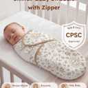 Unnivoll Baby Swaddles for Newborns with Zipper, 100% Cotton Newborn Swaddle Sack, 3 Pack Baby Swaddles 0-3 Months Swaddle Sleep Sack for Newborn Baby Boy Girl Brown Sun