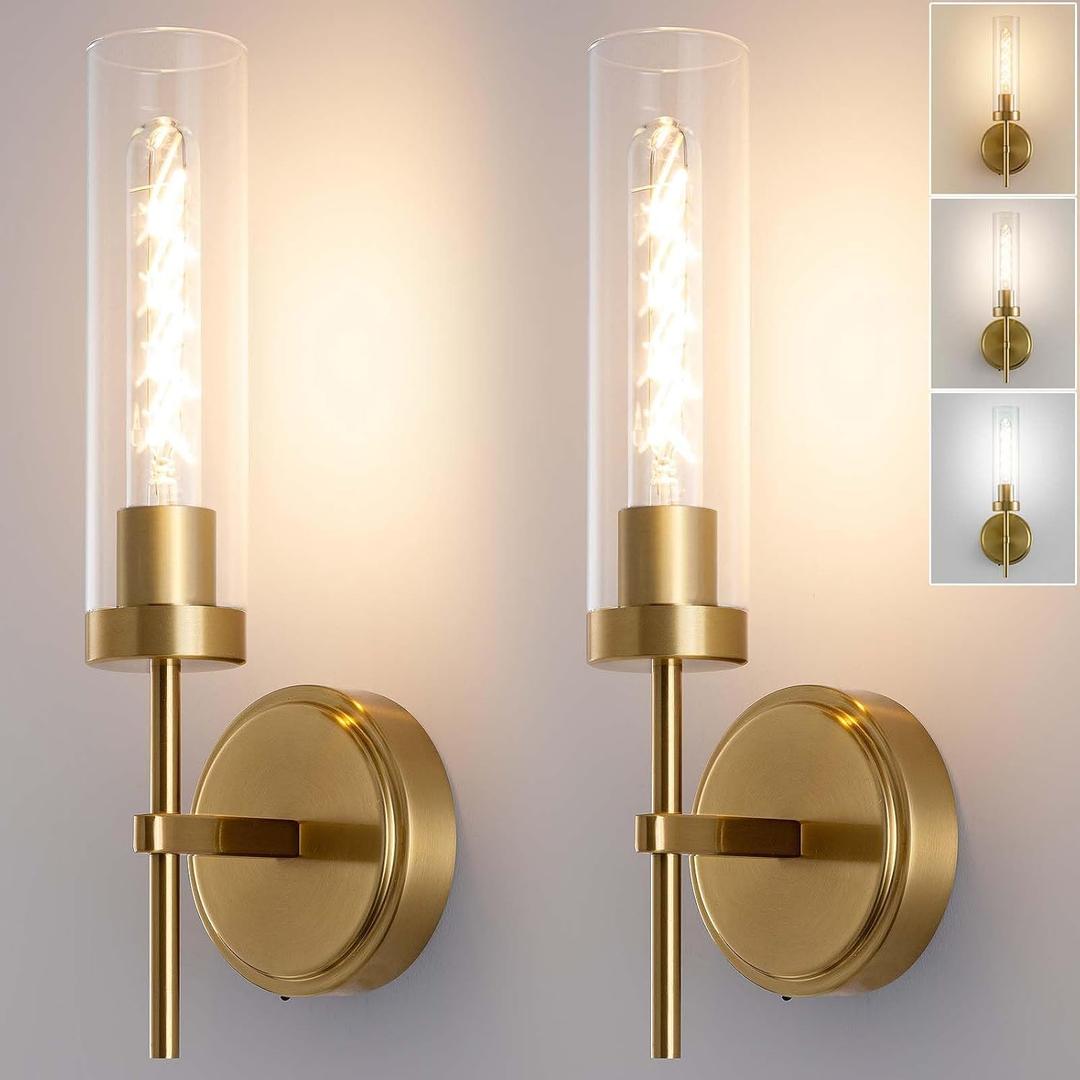 Battery Operated Wall Sconce,Gold Wall Sconces 8000mAh Fast Chargin Dimmable 2Color Temperature Bulbs Endurance 100 Hours Infinitely with Remote Control Wireless Wall Lights for Bedroom Living