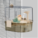 Automatic Bird Baths for Cage – Indoor Parakeet Bath with Pump, Bird Shower with 2 Modes Running Water, Bird Cage Accessory for Pet Birds Conure Budgies Cockatiels Lovebird (Light Brown)