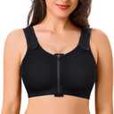 CYDREAM Zip Front Closure Wireless Bras for Women Full Coverage Post Surgery Compression Back Smoothing Comfort Adjustable, 2XL