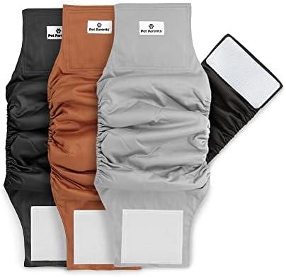 Amazon.com : Pet Parents Washable Belly Bands for Dogs (3pack) + Extendrs Durable Dog Diapers - Premium Male Dog Diapers & Wraps (X-Small, Black) : Pet Supplies