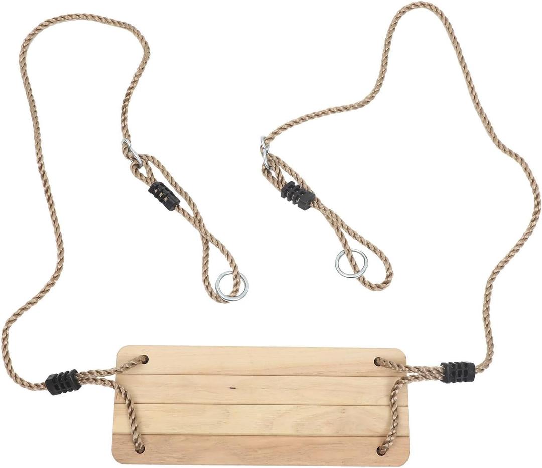 Vaguelly s Wooden Hanging Swing for Indoor and Outdoor Use, Pine Wood Material, Decorative Backyard Play Set Attachment, Hanging Bench Chair for Playground and Garden