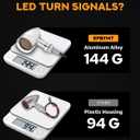 PBYMT Motorcycle Rear Turn Signals LED, 24 LEDs Bullet Blinkers Chrome Amber Lights Compatible for Harley Honda Kawasaki Suzuki Triumph Yamaha (2PCS) (Chrome/Red & Yellow)