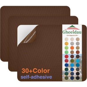 Canvas Repair Patch 911 Inch 3Pcs Waterproof Self-Adhesive Fabric Repair Patch for Tents,Boat Cover,Pop Up Canopy,Patio,Bags,Car Seats,Sofas,Furniture Cover(Brown)