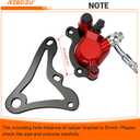 Mini Bike Hydraulic Brake Kit with Rear Brake Caliper Mounting Bracket Adapter Replacement for Monster Mega Moto 80cc 105cc MMB80 Minibike GMB100 Coleman RB100 RT100 Powersports Parts