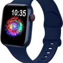 TreasureMax Sport Band Compatible with Apple Watch Bands 38mm 40mm 41mm 42/44mm 45mm 46mm 49mm Navy Blue, Soft Silicone Strap Compatible for Apple Watch Series 11 10 9 Ultra SE&SE2 8 7 6 5 4 3 Men Women