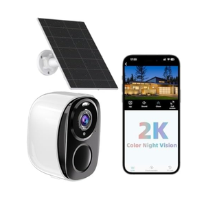 Security Cameras Wireless Outdoor, Battery Powered Security Cameras with IP65 Waterproof, Two-Way Audio, Color Night Vision, No Subscription WiFi Security Camera-2 PACK BW4 with Solar Panel (White)
