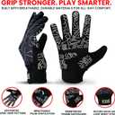 Baseball Batting Gloves for Youth Adult Mens Kids Boys Padded Comfortable Softball Batting Gloves with Super Grip Finger Fit Palms (Black) Youth  Medium 