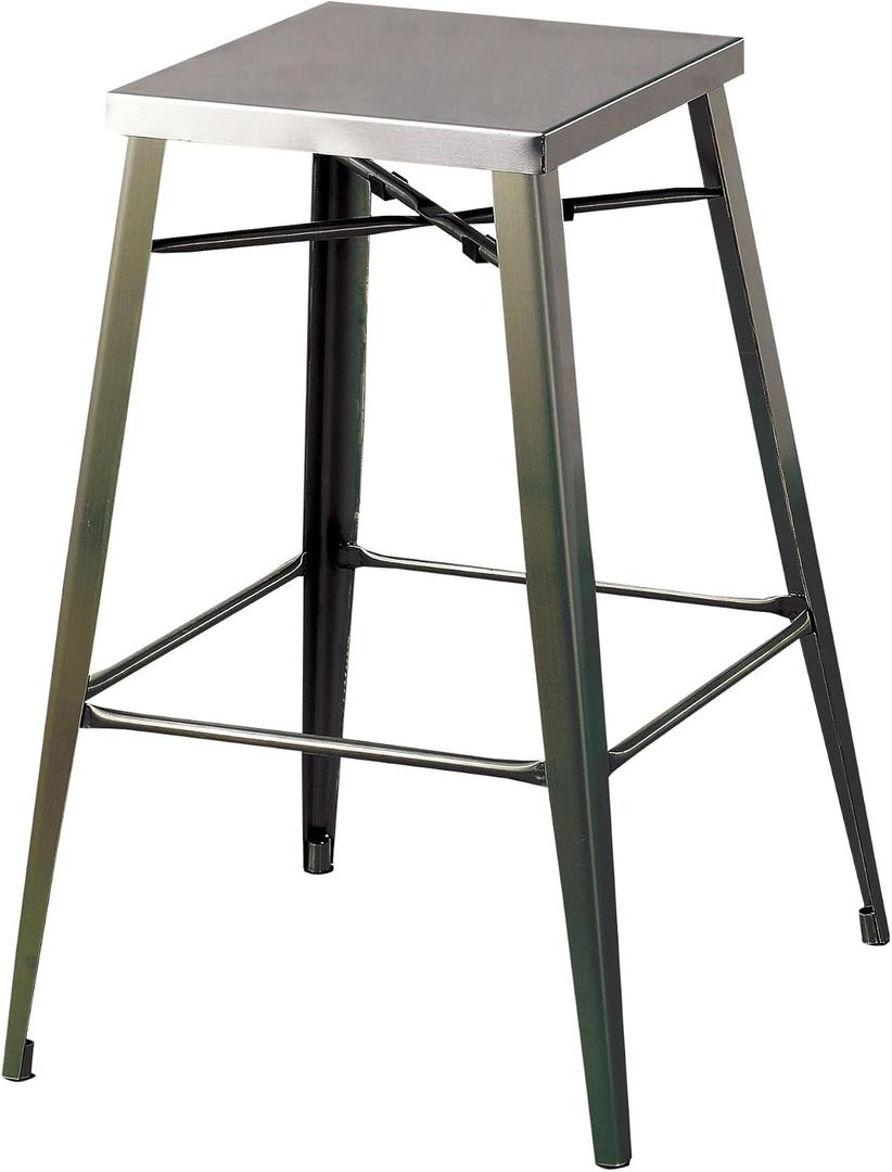 24/7 Shop at Home Topsham Industrial Metal Bar Stools, Set of 2, Gun Metal