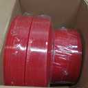 Pulote 100PCS Plastic Plates - Plastic Plates Disposable Heavy Duty - Disposable Plates for Party Including 50PCS 10'' Dinner & 50PCS 7.5'' Dessert Plate, Red