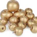 8 Pcs Artificial Gold Apples Fruits,Decorative Fake Fruits Sets,Plastic Faux Apples for Christmas Home Kitchen Table Decoration