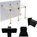 Pergola Bracket Kit 4x4, Including 1 Wall Base, 1 105  4-Way and 1 Bases, 1 Set of Wall Mounted 15 Pitched Roof Mounting Kit for Extension, for Shading Facilities Attached to Walls or Eaves