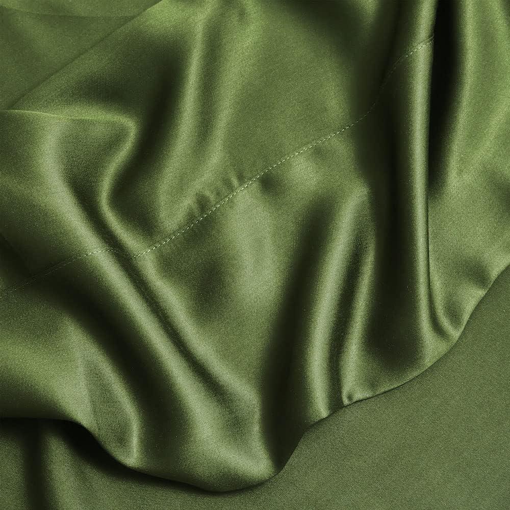 DOZ by SIJO Flat Sheet, 100% Viscose derived from Organically Grown Bamboo, Buttery Soft, Cooling Sheets, High GSM, 1 Top Sheet Only (Forest, Full/Queen)