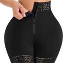 MERYOSZ Tummy Control Shapewear Shorts - Zipper Butt Lifting Panties Underwear Shapewear for Women Faja Body Shaper Girdle (Large, Black)