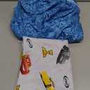 Disney Cars Rusteze Racing Team 4 Piece Toddler Bedding Set, Blue/Red/Yellow/White