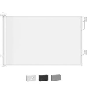 Cumbor 55" Wide Retractable Baby Gates for Stairs, 34" Tall Mesh Dog Gate for Doorways, Pet Safety Essential Fit for Baseboards, Wide Toddlers Gates for Hallways, Indoor & Outdoor, White