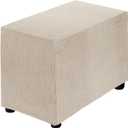 uxcell Stretch Ottoman Cover Rectangular Oversized Square Ottoman Slipcover with Elastic for Foot Stool Living Room Bedroom Fit Length 50-76cm / 20"-30", Small, Beige