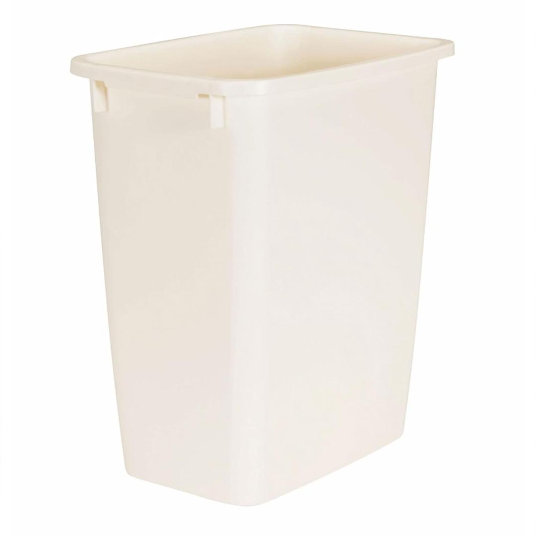 Rubbermaid Small Kitchen Bathroom Trash Can, 5 Gallons, Beige, Waste Basket for Under Counter/Kitchen/Office/Bedroom/Bathroom (1 Pack)