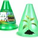 12 Pieces Garden Cloches for Plants, Multifunctional Plant Covers Plant Protectors Transparent Bell Jar Cloches to Protect Plants from Birds, Slugs, Frost, Freeze Weather, 7.8" D x 9.4" H, Green (Small)