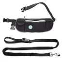PetSpy Two Handle Dog Leash with Shock Absorbing - Improved Control & Training Bungee Pet Lead 4-6 ft (Hands-Free Leash for Running and Walking-Black)