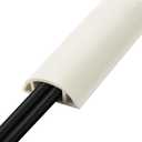 5.5FT Floor Cord Cover, Beige Soft Cable Cover Floor, Large Size Extension Cord Covers for Floor, Power Cord Protector Floor Wire Cover - Cord Channel Diameter: 0.7" (W) x 0.4" (H)