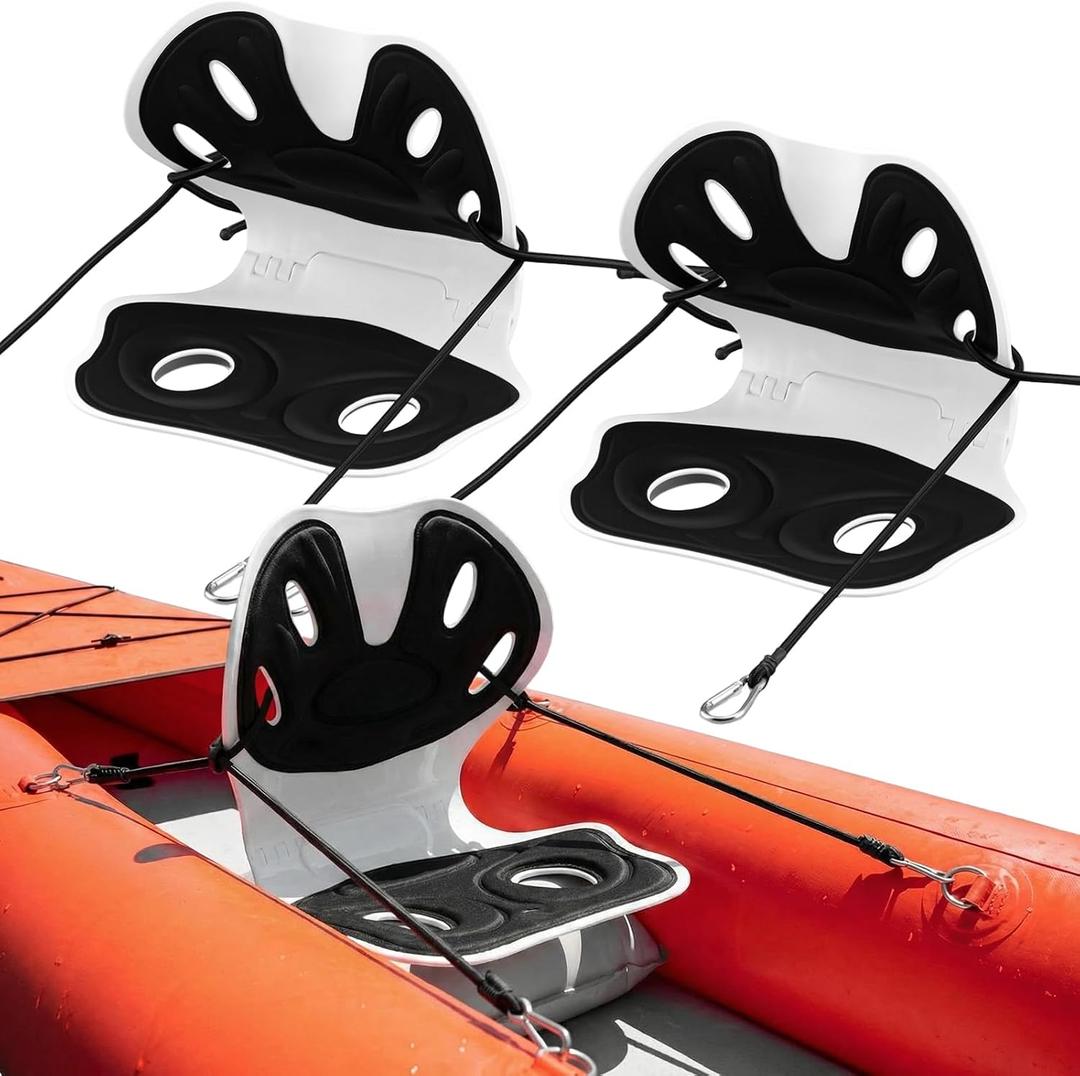 2 Pack Ergonomics Kayak Seat, Universal Adjustable Ergonomics Kayaking Seat with Back Support, Kayak Replacement Part, Detachable Paddle Board Fishing Boat Cushion for Kayaking