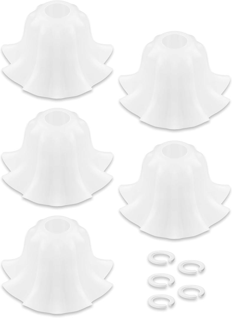 Plastic Lampshades Set of 5, Flower Lampshades 3.7" Top x 7.7" Bottom x 4.5" High, Seaside village Table lamp, Floor Lamps, Pendant Light, Wall Light Replacement Lampshade