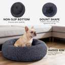 MIXJOY Orthopedic Dog Bed Comfortable Donut Cuddler Round Pet Beds Ultra Soft Washable Dog and Cat Cushion (23'', Grey-Blue)