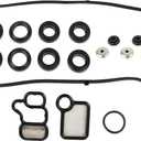 Valve Cover Gasket Set Compatible with 2002-2012 Honda Accord CR-V Civic Element A-cura CSX RDX RSX TSX Replaces ES73071 15815-RAA-A02 15845-PNA-003 12341RAAA00 VS50614R