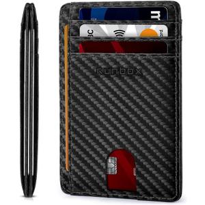 RUNBOX Slim Minimalist Front Pocket RFID Blocking Leather Wallets for Men and Women Card Holder Wallets Gifts for Men