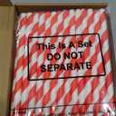 100 Pcs Jumbo Smoothie Straws Bulk 7.75 x 0.4'' Red and White Large Paper Striped Straws Wide Disposable for Milkshakes Smoothies Bubble Tea DIY Christmas Party Drinking Favors