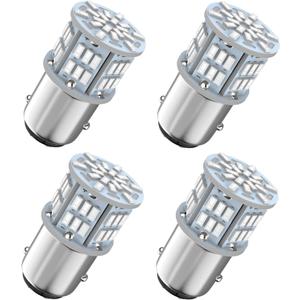 1157 Led Brake Light Bulb Red, 12V-24V 1157 7528 2357 2057 BAY15D LED Replacement Light Bulb for Brake Light Tail Light for Car RV Trailer Boat, 54SMD 3014 Chipset,4PCS