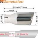 2.5 inch inlet to 4.0 inch Outlet Exhaust Tip 9 inch Overall Lengthen, Double Wall Slant Cut Stainless Steel Exhaust Tail Tips Universal for 2.5" OD Tailpipe