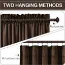 StangH 90 inch Length Brown Curtains Light Blocking Velvet Window Drapes for Dining Room, Farmhouse Rod Pocket Thermal Insulated Panels for Bedroom, W52 x L90, 2 Panels