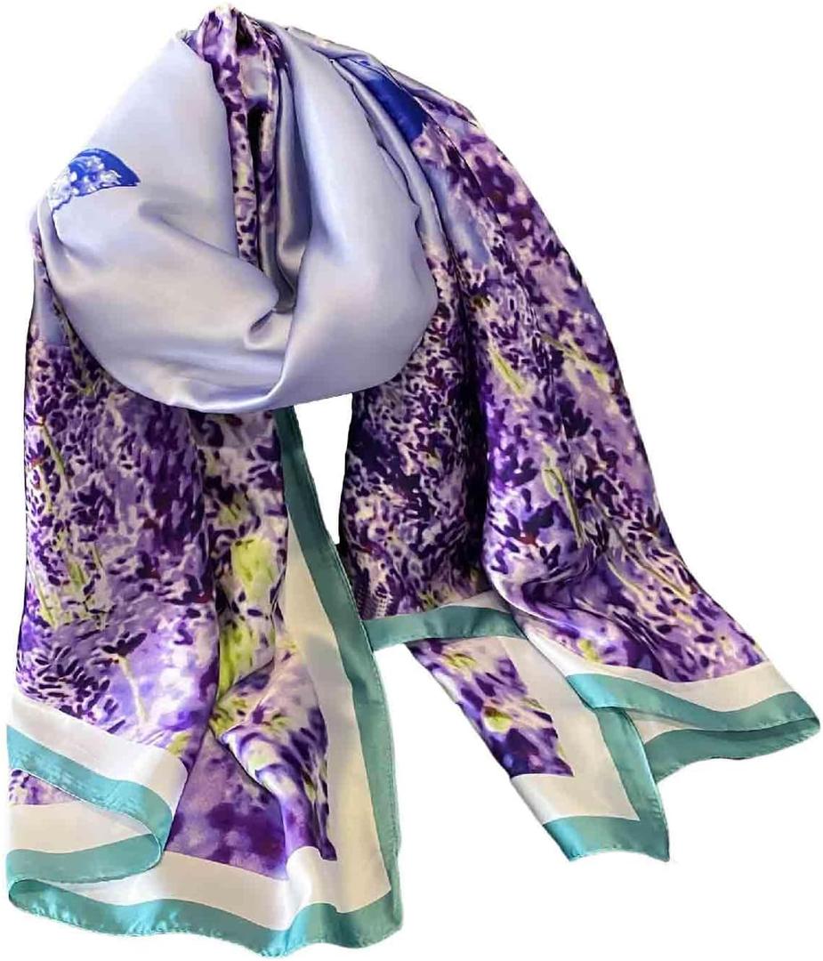 Acotavie Scarfs for Women Dressy Fashion Scarves Long Floral Pattern Scarf Lightweight Sunscreen Shawls (C023)