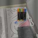 16-Inch Rechargeable Doodle Glow LED Note Board, 7-Color Light Modes, Neon Art Dry Erase Light Up Drawing Pad with Built-in Stand, Sketching Gift Toy for Kids/Girls/Teens, 5 Markers & Tracing Book (White)