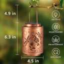 2 Pack Solar Lanterns Garden Decor Birthday Gifts for Women Mon Grandma Metal Hanging Solar Lights Waterproof Outdoor Decoration for Outside LED Lanterns for Yard (Dragonfly)