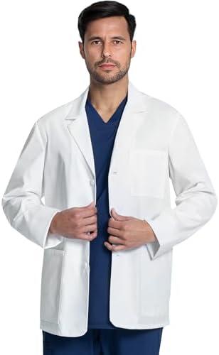 Cherokee Mens Lab Coat 30" Men's Consultation Coat Durable, Mechanical Stretch - CK401 size XL 2 pack
