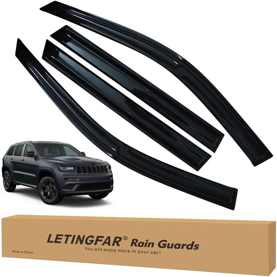 Window Visors Rain Guards for Jeep Grand Cherokee 2011 2012 2013 2014 2015 2016 2017 2018 2019 2020 2021 Accessories, Wind Deflectors Vent Shades for Jeep Grand Cherokee