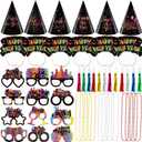 2026 Happy New Year Party Decorations 48pcs New Years Eve Party Supplies Happy New Year Party Cone Hats, Tiaras, Blowouts and Necklace, 2026 New Years Party Decoration Supplies