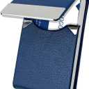 AI-DEE PU Leather Business Card Case with Magnetic Clasp, Pocket RFID Blocking Business Card Organizer - Blue