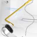 Universal Toilet Bowl Flush Handle Replacement Kit Side Mount, Toilet Repair Kit Inside Tank Chain Flusher Handle Lever Replacement Parts Compatible with American Standard Mansfield Kohler TOTO Eljer (1 Pack, Silver)