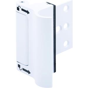 Prime-Line U 114702 New and Improved Door Reinforcement Lock with Integral Pull  Add Extra, High Security to Your Home and Prevent Unauthorized Entry  3 in. Stop, Solid Brass, White (Single Pack)