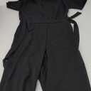 CHERFLY Jumpsuits for Women Dressy Summer Formal Outfits Halter Elegant Overalls 2025, (Jet Black, Large)