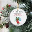 Ceramic Christmas Ornament 2025, Daughter & Son in Law Gift from Mother of The Bride, Unique Wedding Gifts for Groom, Bridal Shower Gift, Funny Wedding Favor (T4)