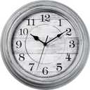 HYLANDA Wall Clock, 12 Inch Kitchen Decorative Wall Clock, Silent Wall Cocks Battery Operated Non Ticking with Large Numbers Easy to Read for Home Bathroom Office (Grey)